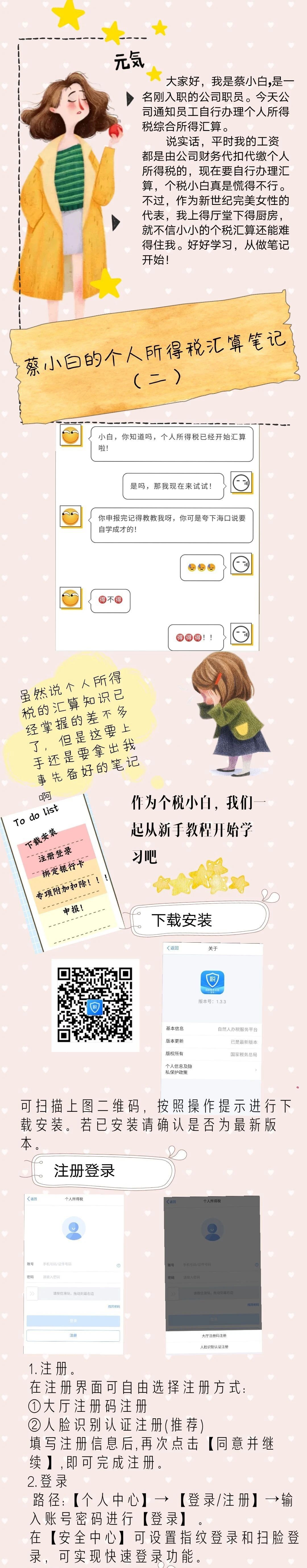 漫畫 | 做完這組辦理流程筆記，再也不用擔心蔡小白不會個稅匯算啦！